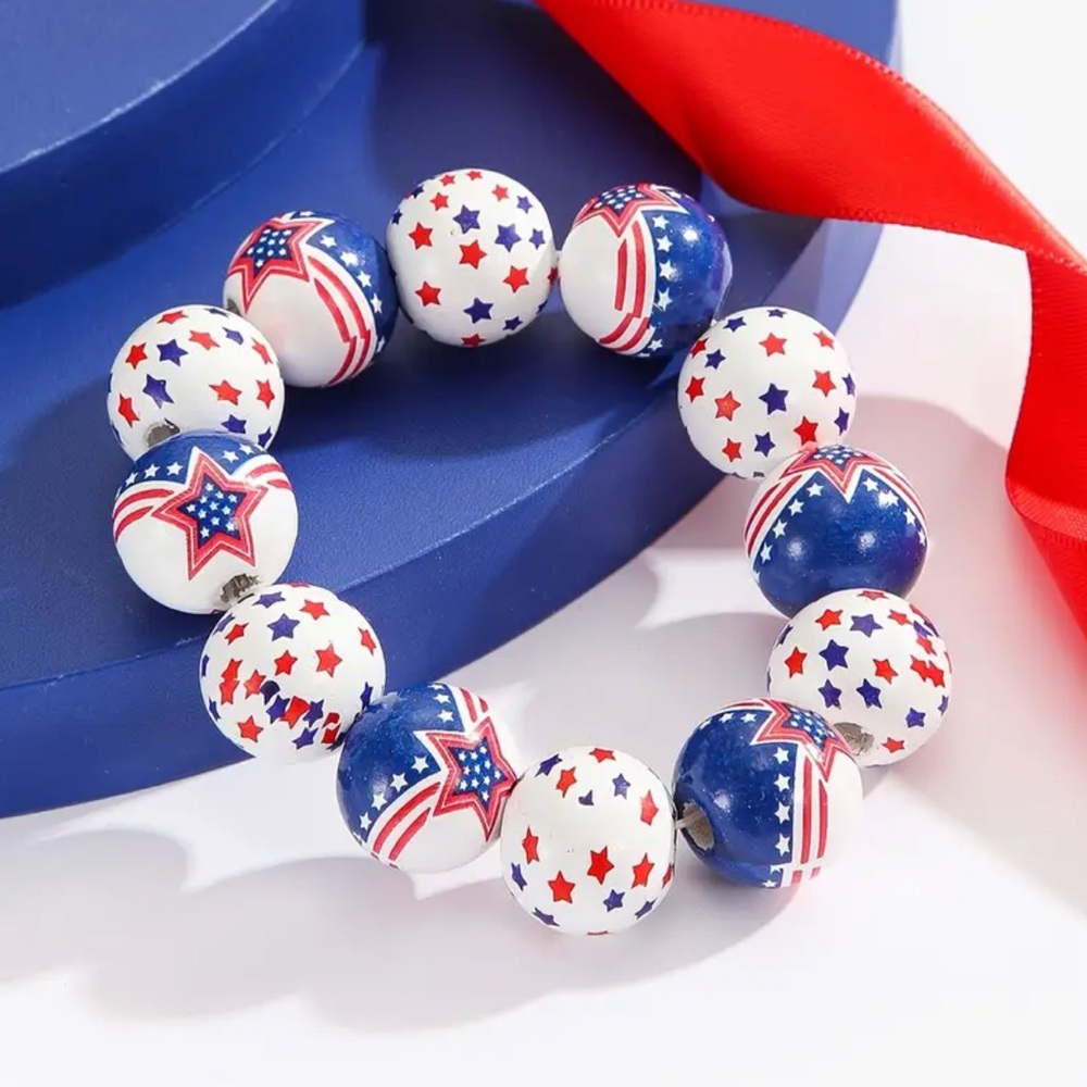 Set of 10 Random American Made Bracelets for July 4th Celebrations